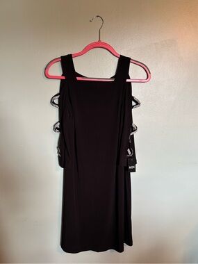 MSK Black Mini Dress with Side Cutout Details